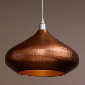 Bronze with Antique finish hammerred pendant